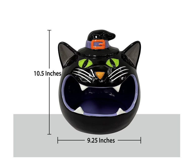 Member's Mark Pre-Lit Ceramic Cat Halloween Candy Bowl