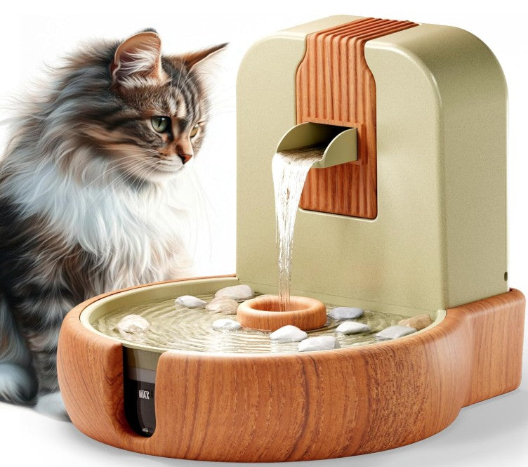 Purrvana Cat Water Fountain – Eco-Friendly Zen Cat Fountain with Feng Shui Design