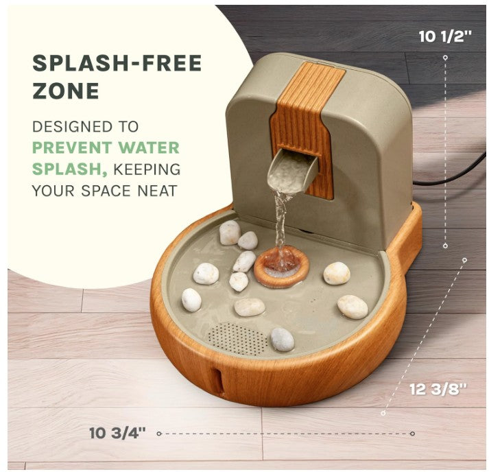 Purrvana Cat Water Fountain – Eco-Friendly Zen Cat Fountain with Feng Shui Design