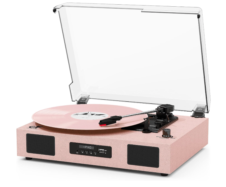 DANFI RETRO LIFESTYLE VINTAGE BLUETOOTH TURNTABLE (PINK)
