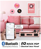 DANFI RETRO LIFESTYLE VINTAGE BLUETOOTH TURNTABLE (PINK)