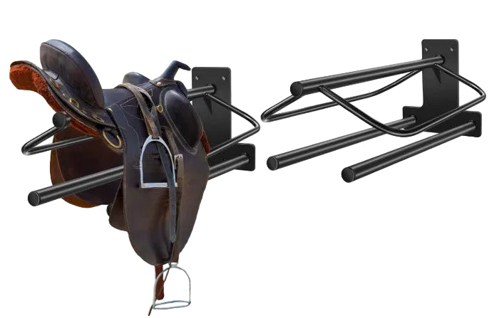 Set of 2 - Saddle Rack With Pad Bar | Mounted Rack w/Double Pad Rack  24X12X7.5