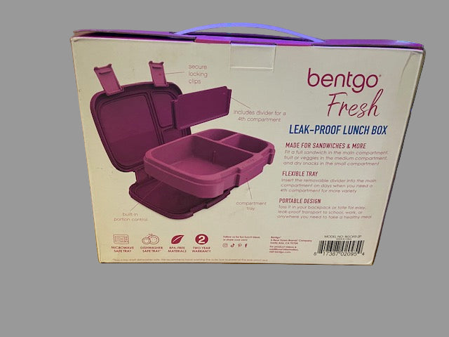 Bentgo Fresh Leakproof Versatile 4 Compartment Bento-Style Lunch Box with Removable Divider