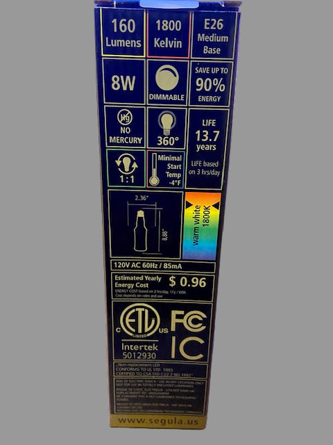 LED Beer Bulb – Brown E26 base 8W 1800K dimmable