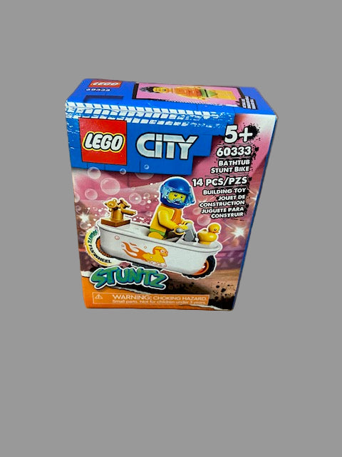 LEGO 60333 City Stuntz Bathtub Stunt Bike Set with Flywheel Duck Minifigure
