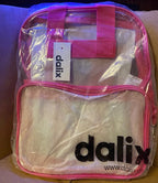 DALIX Clear Backpack School Pack See Through Bag in Hot Pink