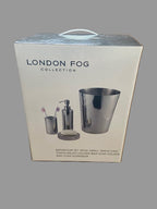 London Fog Collection Bathroom Set, (trashcan, tooth brush holder, bar soap holder and soap dispenser)