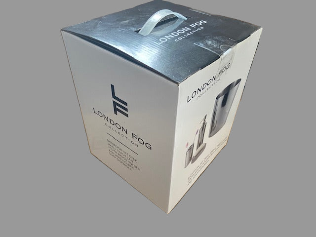 London Fog Collection Bathroom Set, (trashcan, tooth brush holder, bar soap holder and soap dispenser)