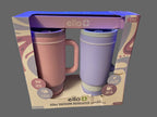 Ello 40-oz. Stainless Steel Tumbler with Handle, 2-Pack (pink/ blue)