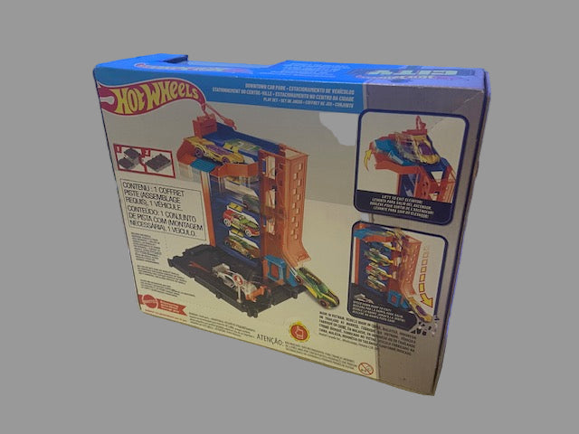 Hot Wheels City Downtown Car Park Playset with 1:64 Scale Vehicle