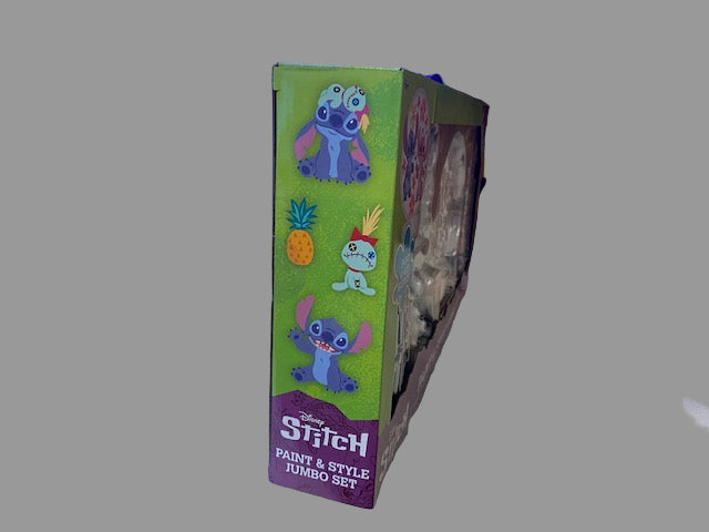 Disney Stitch DIY Paint Your Own Figurines Arts and Crafts Set for Kids, Jumbo Figurines, Paint, Paint Brush, Glitter, and Gem Adhesives