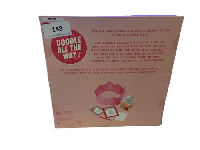 Doodle All The Way Six Table Favors Gingerbread Houses Festive Drawing Game