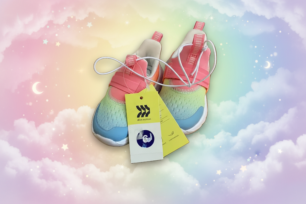 GIRLS MULTICOLOR SLIP-ON SNEAKERS-"Dannie"-All In Motion/Cushion IQ (size 6)