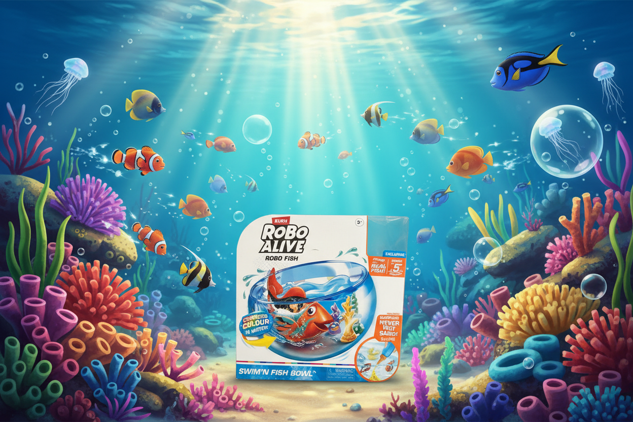 Zuru Robo Alive Robo Fish Swim'N Fish Bowl