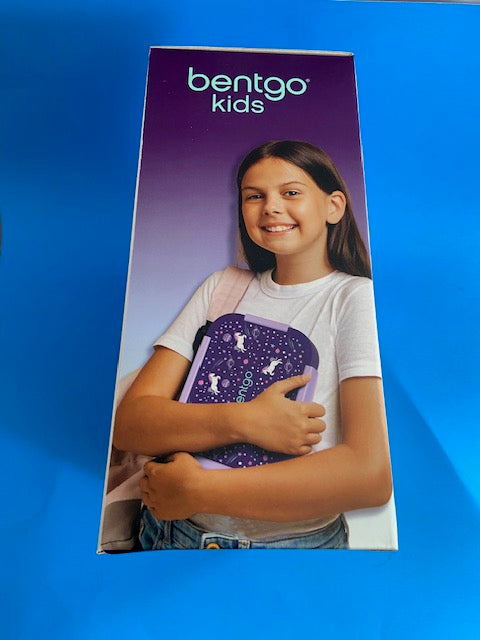 BENTGO- 2 piece snap and go kid's lunch set. (purple- Unicorn)