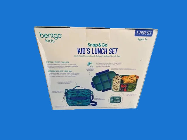 BENTGO- SNAP AND GO KIDS'S LUNCH SET- (TEAL-SHARK)