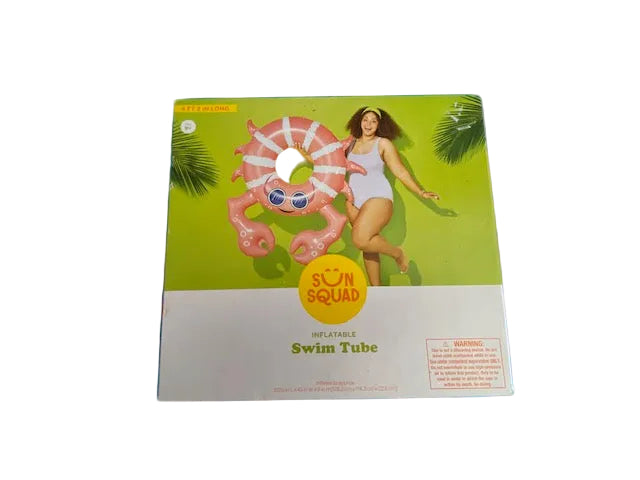 Sun Squad Crab Swim Tube Water Float and Speedo Water Shoe Combo Youth size (4-5)