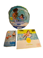 SwimWays Baby Spring Float Sun Canopy - Green / Sea life- 9-24 Months + SimSquad lounge chiar + inflatable arm bands