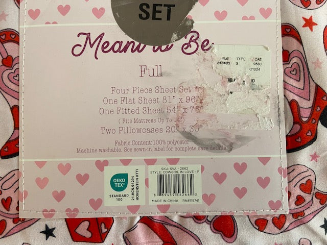 Meant To Be Valentine's Day 4pc  Sheet Set (FULL)
