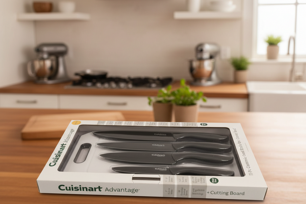 Cuisinart Advantage Knife Set, 11-Piece, Ceramic-Coated with Cutting Board