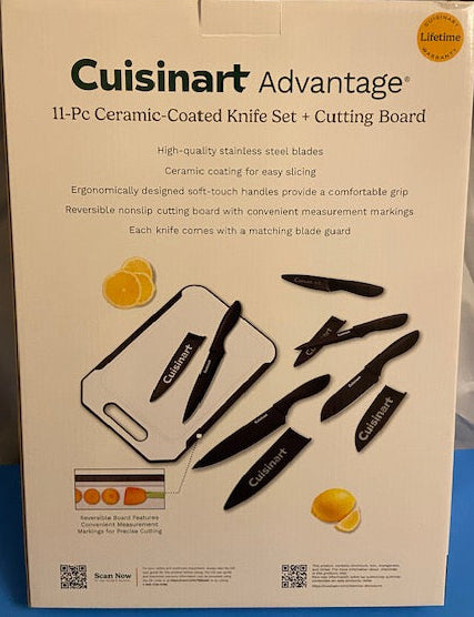 Cuisinart Advantage Knife Set, 11-Piece, Ceramic-Coated with Cutting Board