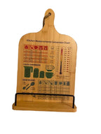 Cookbook Stand, Wooden Cookbook Holder with Measurement Conversion Chart