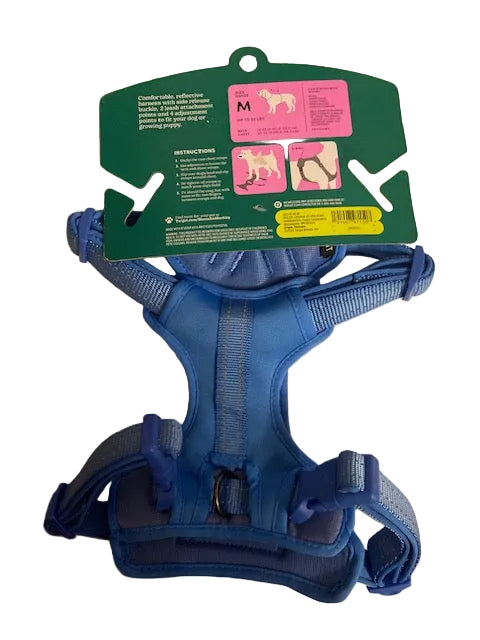 Boots & Barkley Reflective + Comfort Dog Harness - (BLUE- M EDIUM)