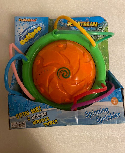 WATER TOY COMBO- TUBE, SPIN SPRINKLER, PUSH TUBE