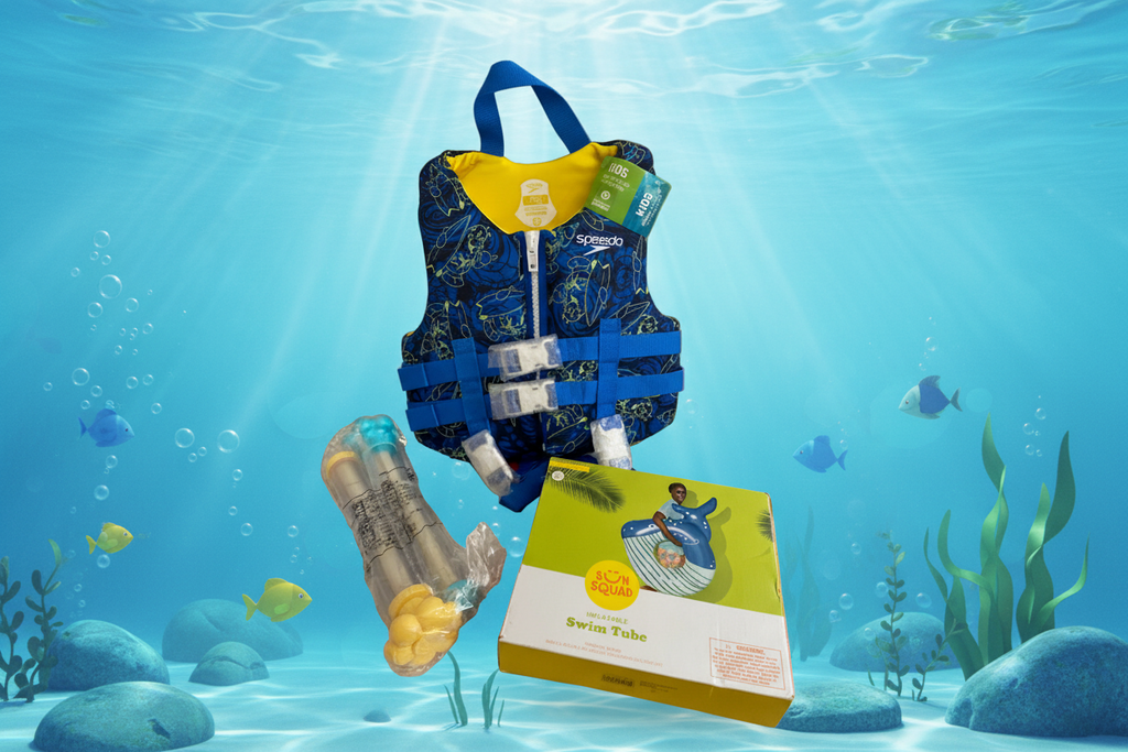 SPEEDO CHILD LIFE VEST , SWIM TUBE AND WATER GUN