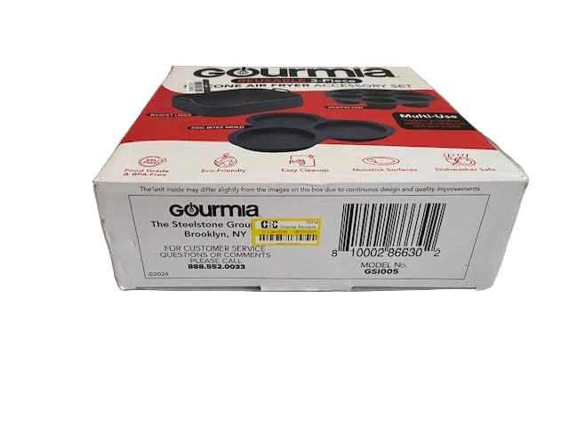 Gourmia  Reusable 3-Piece Silicone Air Fryer Accessory Set