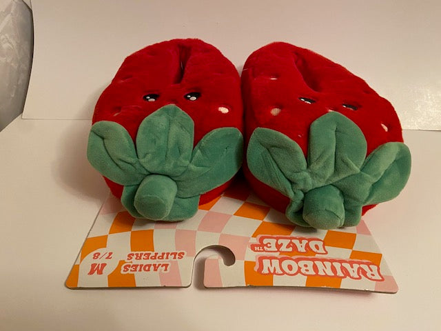 RAINBOW DAZE STRAWBERRY SLIPPERS ( MED 7/8)