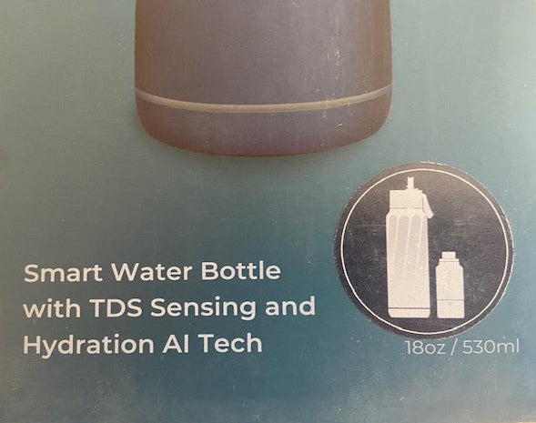 Water H Smart Water Bottle 18oz with TDS sensing and AI technology (Magnetite Blue)