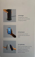 Water H Smart Water Bottle 18oz with TDS sensing and AI technology (Magnetite Blue)