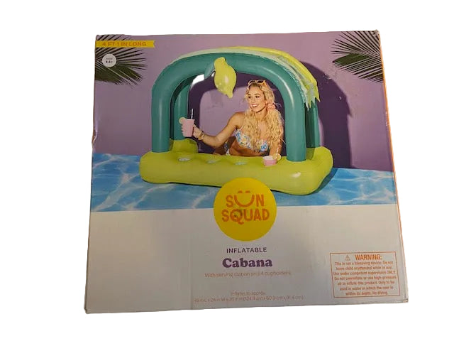 SUN SQUAD INFLATABLE CABANA AND GIANT HAMBURGER