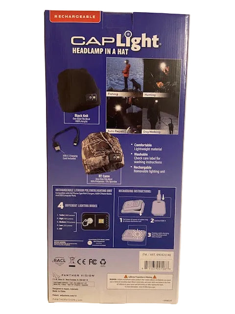 Realtree APX CapLight  Headlamp in a hat/ beanie 300 LUMENS- 2 pack