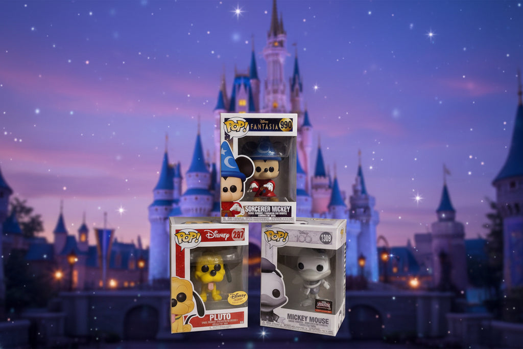 FUNKO POP DISNEY - Sorcerer Mickey 990, Donald Duck 1309, Pluto 287