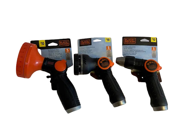 BLACK AND DECKER HOSE NOZZELS- Thumb Lever Control (SET OF 3)