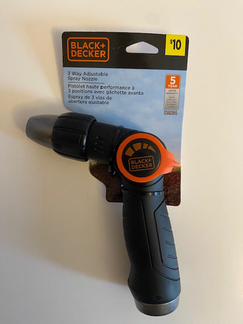 BLACK AND DECKER HOSE NOZZELS- Thumb Lever Control (SET OF 3)