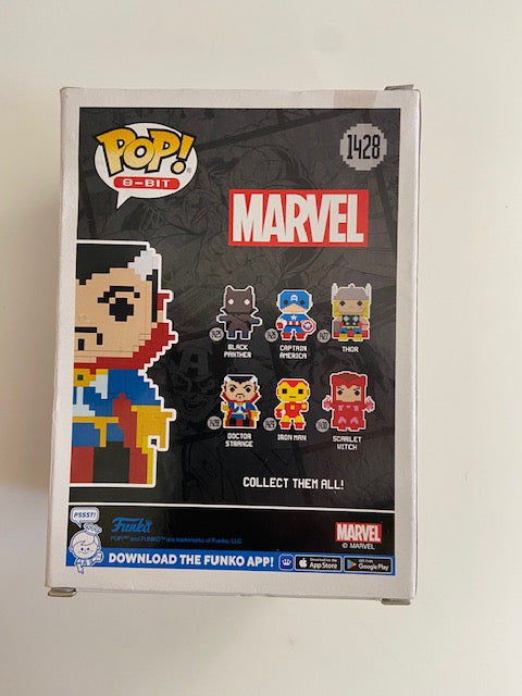 FUNKO POP-8-BIT THOR 1427, DR STRANGE 1428, IRON MAN 1429, SCARLET WITCH 1430-