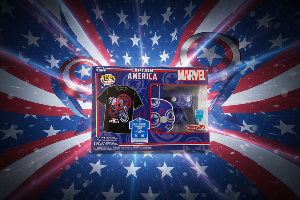 FUNKO POP! TEES - Captain America vinyl / XL T-shirt set.