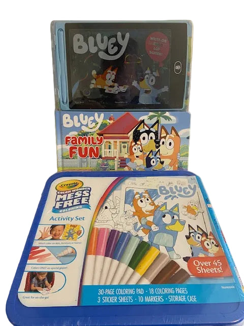 Bluey: Family Fun (Board Book) AND Bluey Color Wonder Mess Free Activity Set