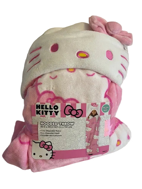 HELLO KITTY- Hooded Throw Blanket- 50 X 40 (pink)