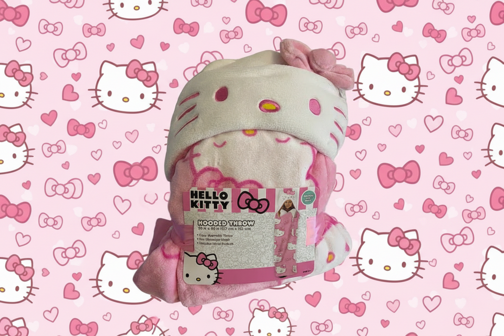 HELLO KITTY- Hooded Throw Blanket- 50 X 40 (pink)