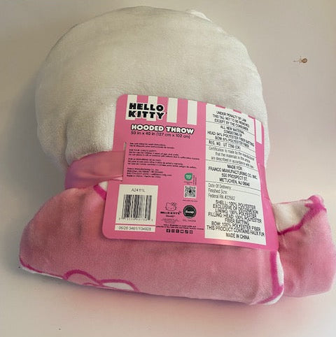HELLO KITTY- Hooded Throw Blanket- 50 X 40 (pink)
