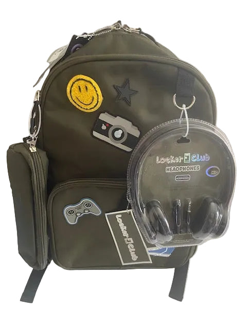 Locker Club Backpack 3pc Set Olive Green