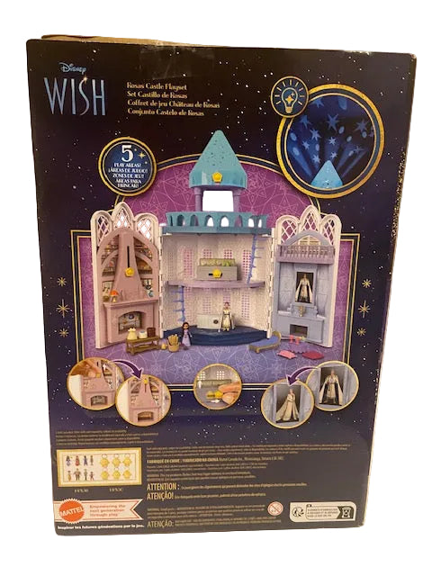 Disney’s Wish Rosas Castle Playset, Dollhouse with 2 Posable Mini Dolls, Star Figure & 20 Accessories