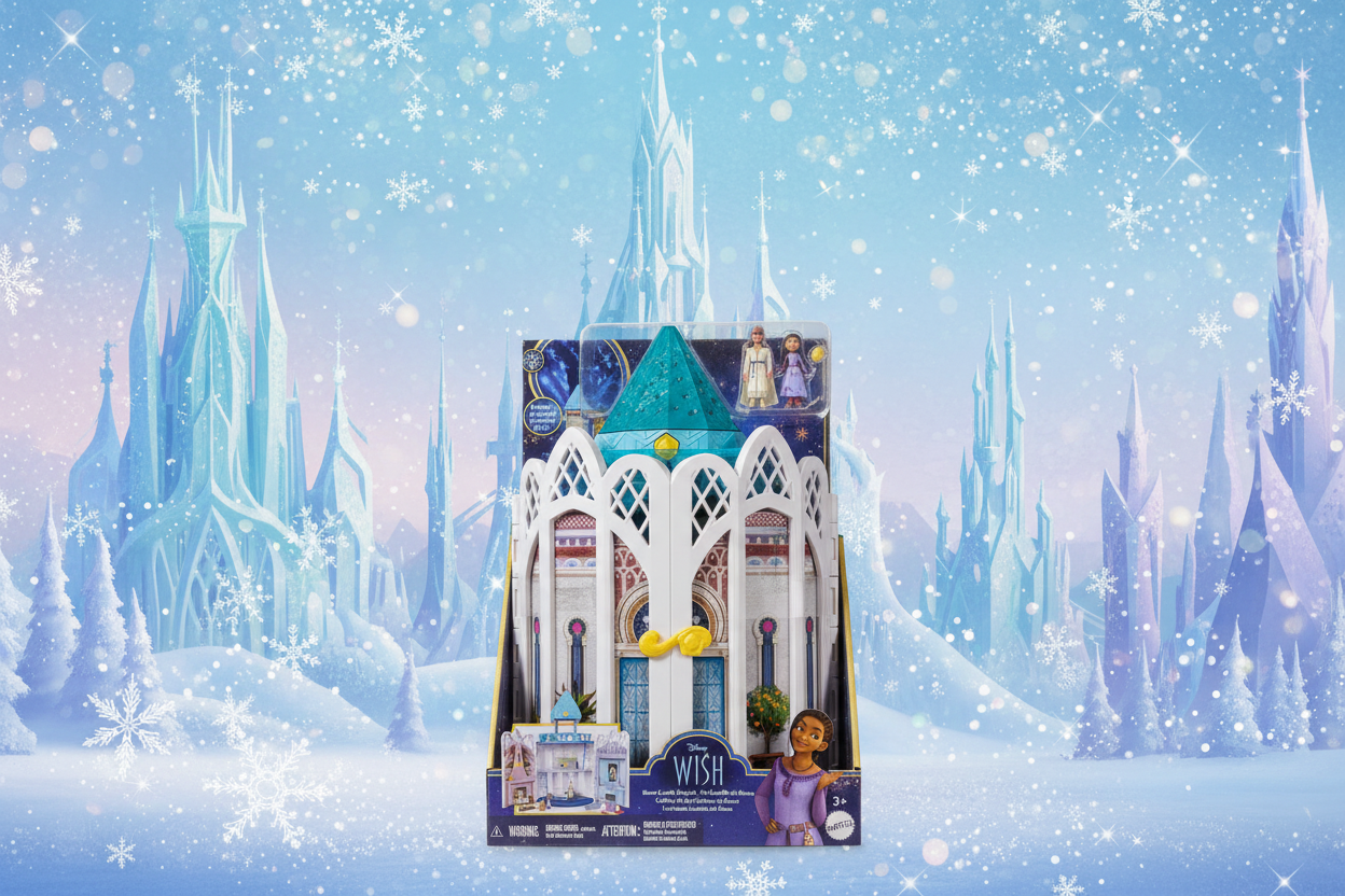 Disney’s Wish Rosas Castle Playset, Dollhouse with 2 Posable Mini Dolls, Star Figure & 20 Accessories
