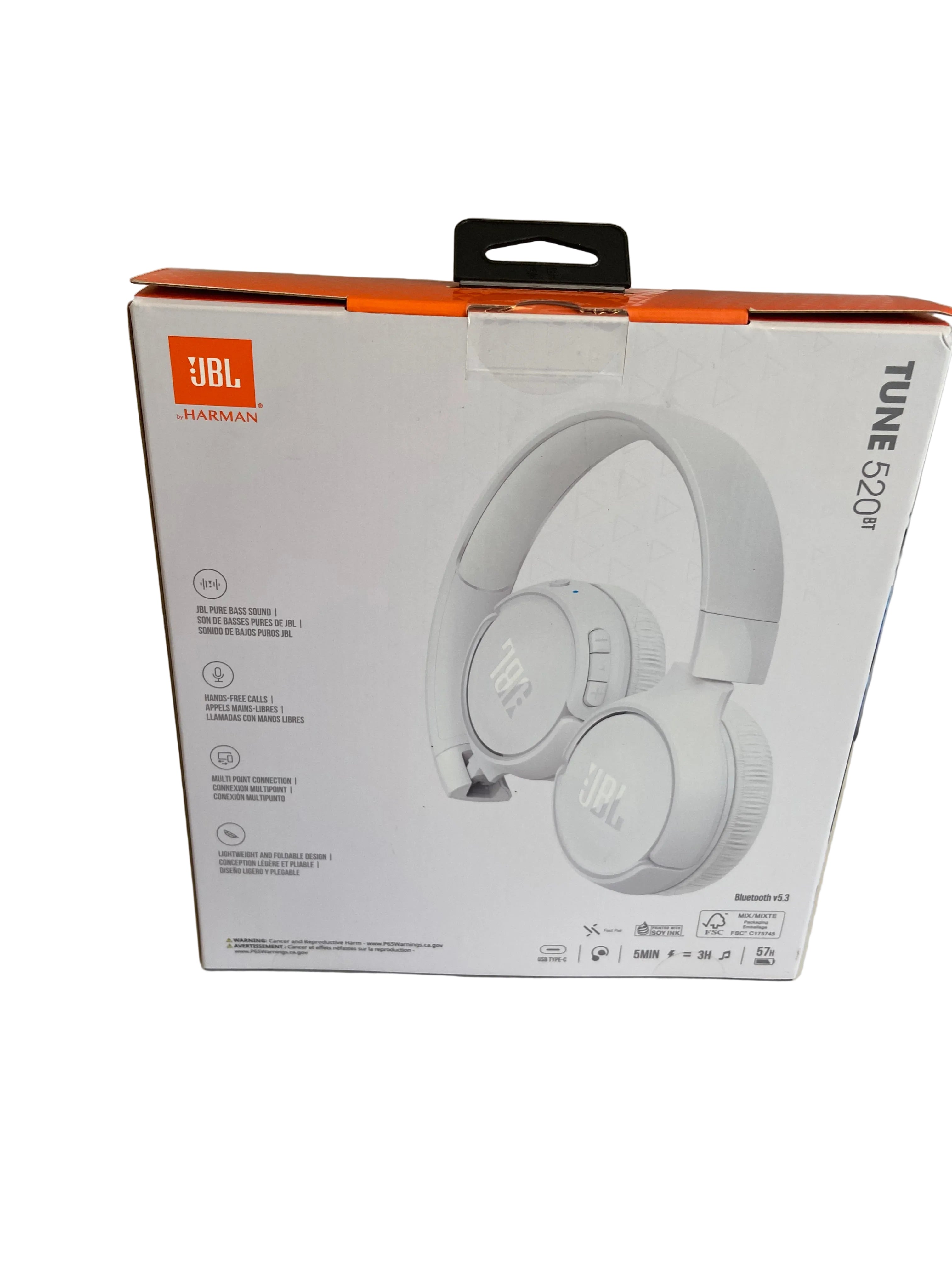 JBL Tune 520BT Wireless Headphones (White)