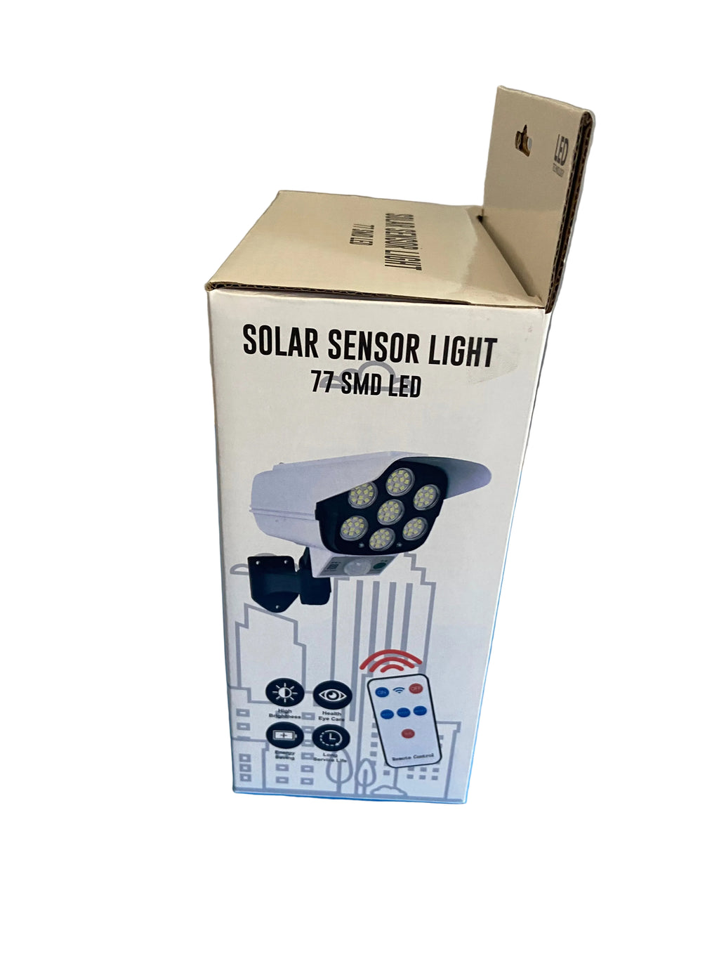 Outdoor Motion Sensor Solar Lights 77 LEDs Spotlight With Remote Controller