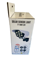 Outdoor Motion Sensor Solar Lights 77 LEDs Spotlight With Remote Controller